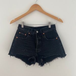 Levi’s 501 black denim shorts